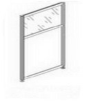Офисные перегородки Регион Перегородка  ДСП+стекло 900х1100